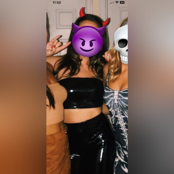 Devil costume. Vinyl leggings and tube top - Picture 6 of 6